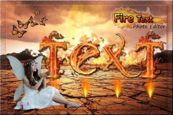 Fire Text Photo Frame : Cut Paste Editor स्क्रीनशॉट 3