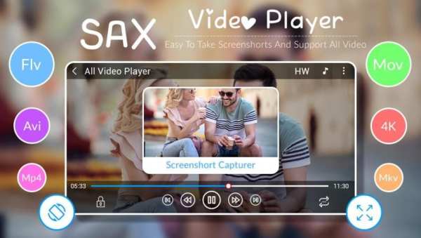 Sax Video Player - HD Video Player स्क्रीनशॉट 1