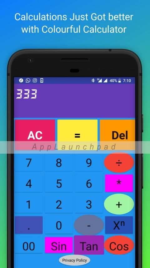 Colourful Calculator स्क्रीनशॉट 4