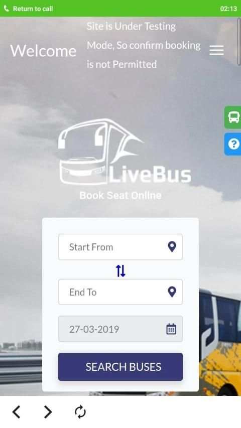 LiveBus.in - Client screenshot 5
