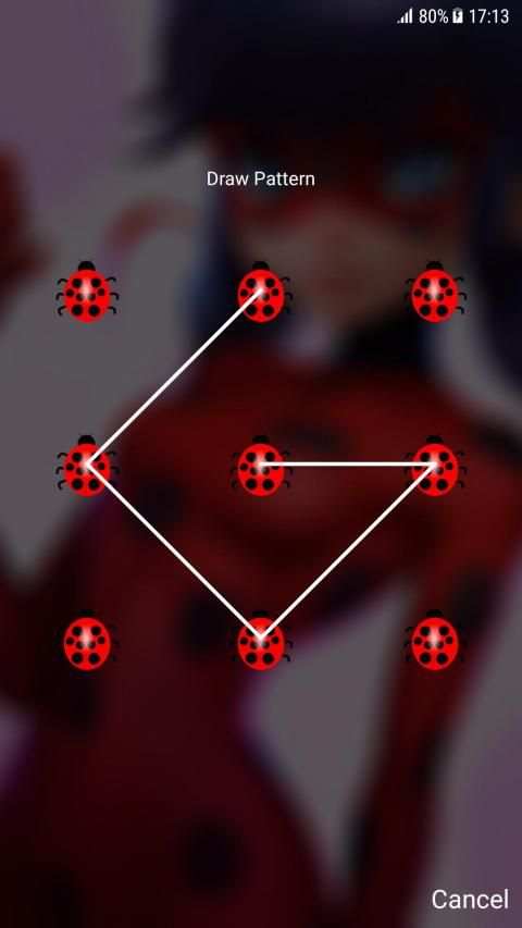 Ladybug Pattern Lock Screen * स्क्रीनशॉट 2