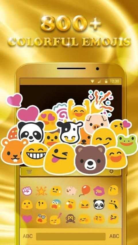 Luxury Golden Keyboard Theme for Android screenshot 4