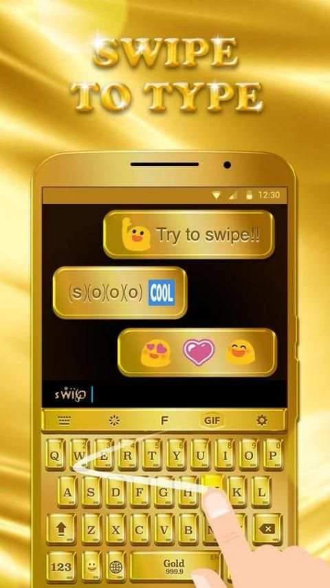 Luxury Golden Keyboard Theme for Android screenshot 2