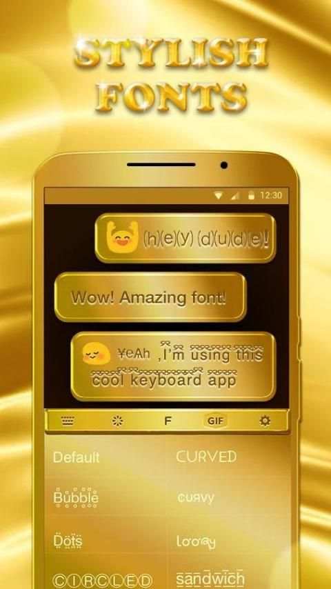 Luxury Golden Keyboard Theme for Android screenshot 3