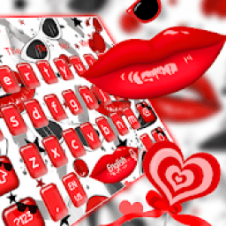 Glossy Red Lips Keyboard Theme आइकन