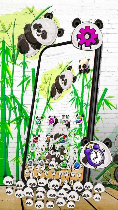 3D Panda Graffiti Gravity Themes* screenshot 1