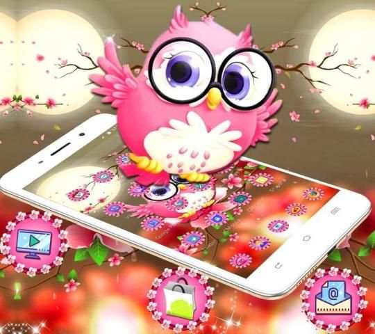 Pink Love Bird Launcher Theme* screenshot 1