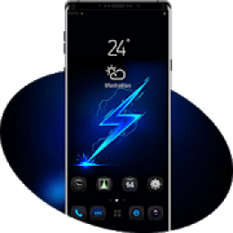 Cool tech dark blue neon lightning theme आइकन
