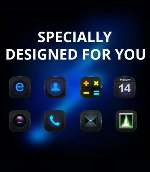 Cool tech dark blue neon lightning theme screenshot 1