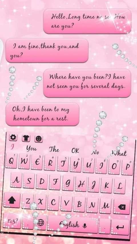 Pink Diamond Love Keyboard screenshot 2