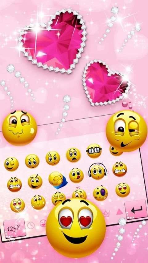 Pink Diamond Love Keyboard screenshot 1