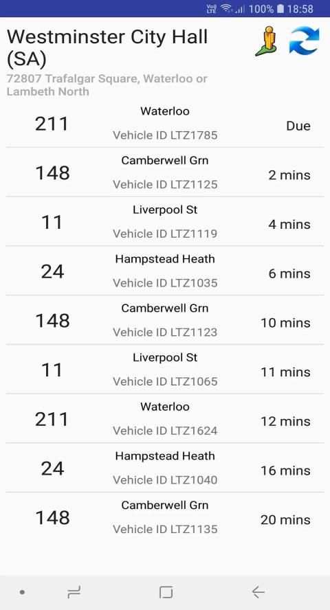 London Bus Arrival screenshot 1