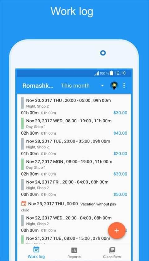 Express Worklog - timesheet, work time tracker screenshot 13