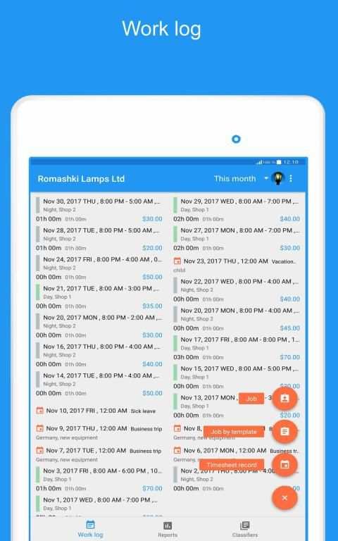 Express Worklog - timesheet, work time tracker screenshot 5