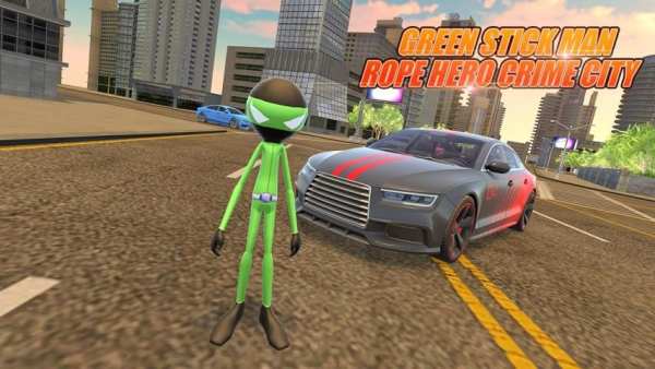 Green SickMan Rope Hero Crime City स्क्रीनशॉट 11