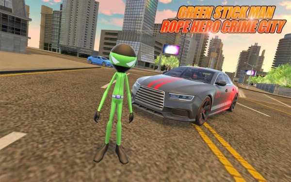 Green SickMan Rope Hero Crime City स्क्रीनशॉट 7