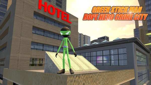 Green SickMan Rope Hero Crime City स्क्रीनशॉट 10