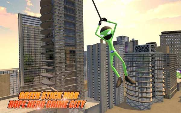 Green SickMan Rope Hero Crime City स्क्रीनशॉट 5