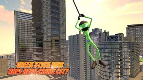 Green SickMan Rope Hero Crime City स्क्रीनशॉट 9