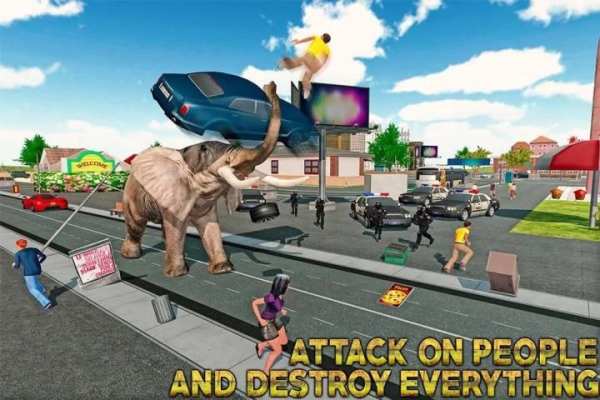 Angry Elephant City Attack स्क्रीनशॉट 3
