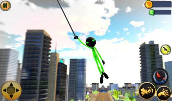Superspeed Stickman Green Rope Hero: Crime City स्क्रीनशॉट 6