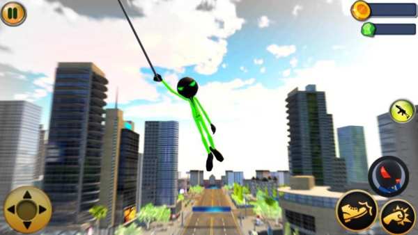 Superspeed Stickman Green Rope Hero: Crime City स्क्रीनशॉट 22