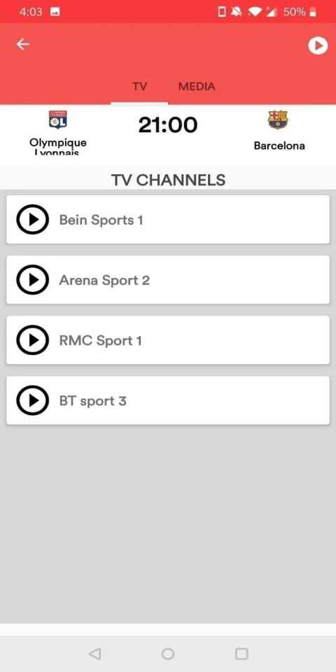 FotScore: Football TV screenshot 1