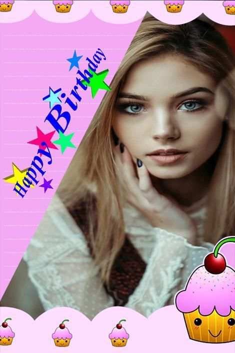 Birthday Greeting Cards Maker: photo frames, cakes screenshot 1