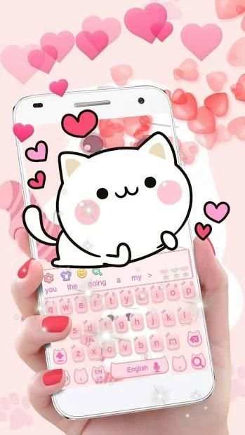Cute Pink Kitty Keyboard screenshot 3