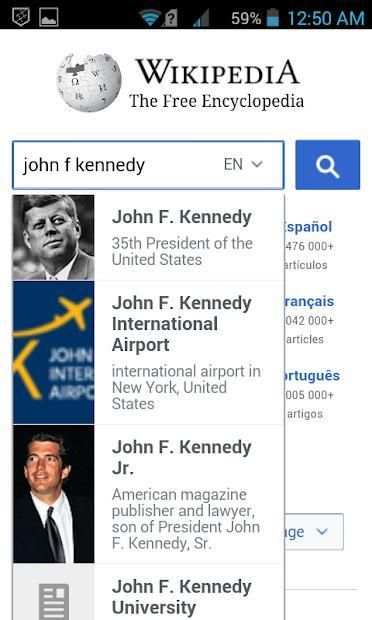 Wikipedia Search screenshot 2
