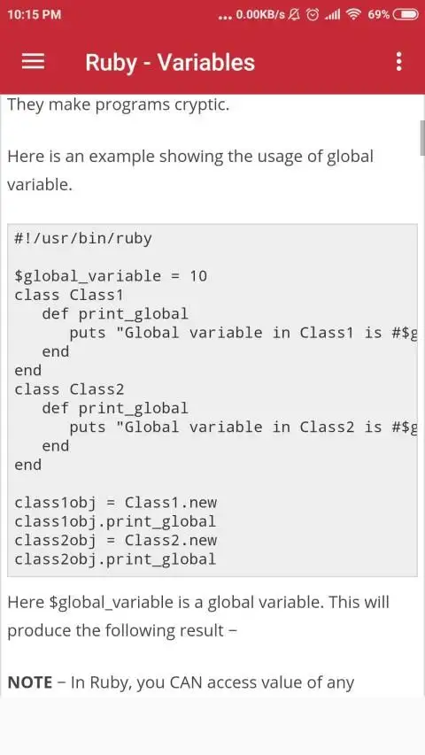 RUBY Tutorial screenshot 2