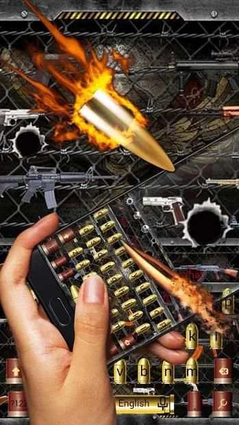 Militer Gun Bullets Keyboard screenshot 3