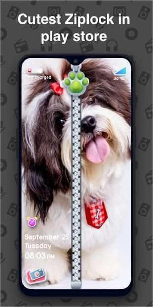 Cute Dog Zipper Screen Lock Ziplock Wallpaper Free screenshot 5