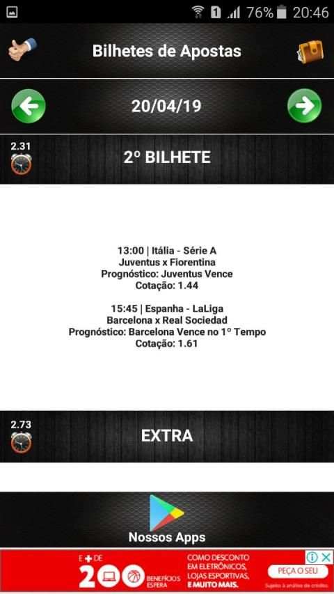 Bilhetes de Apostas screenshot 1