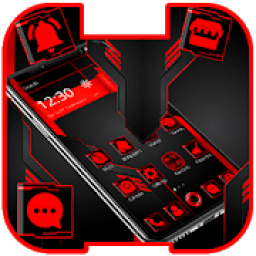 ikon Dark Red Black Technology Theme*