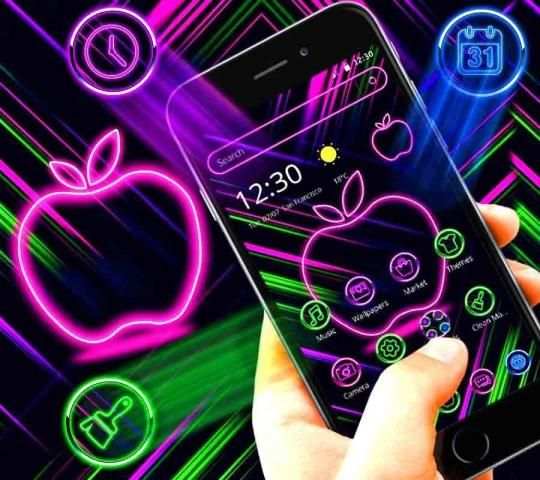 Neon Apple Colorful Launcher Theme* screenshot 4