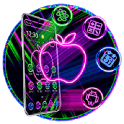 ikon Neon Apple Colorful Launcher Theme*