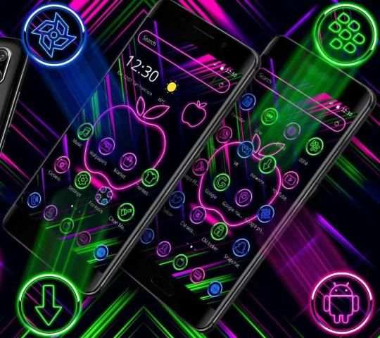 Neon Apple Colorful Launcher Theme* screenshot 1