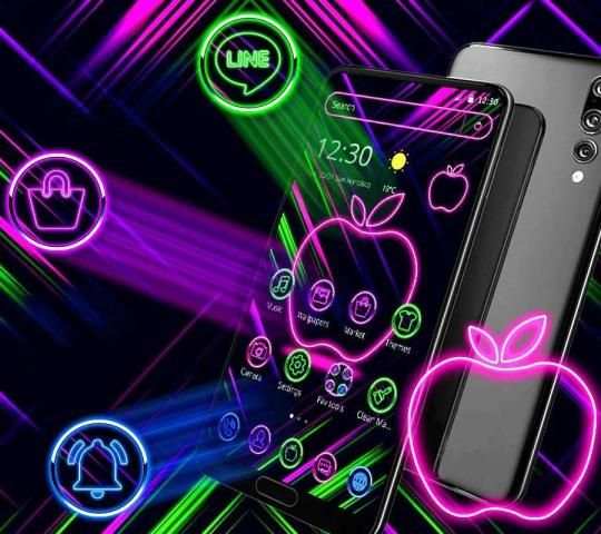 Neon Apple Colorful Launcher Theme* screenshot 2