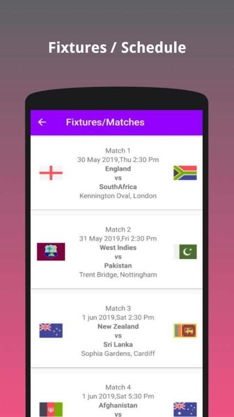 Cricket World Cup 2019 - Schedule , Live Scores screenshot 4
