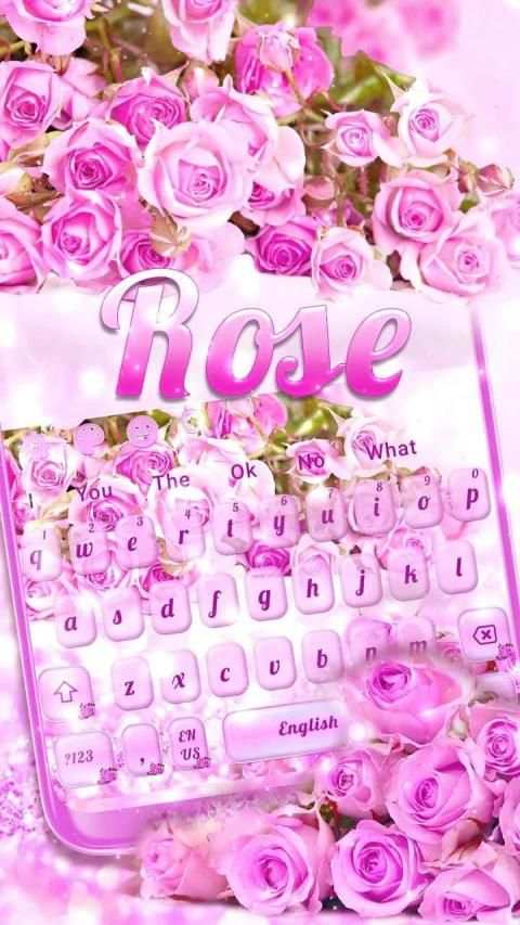 Pink Lavender Rose Keyboard Theme स्क्रीनशॉट 3