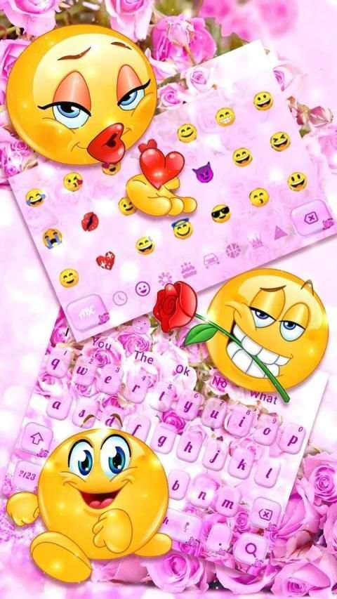 Pink Lavender Rose Keyboard Theme स्क्रीनशॉट 1
