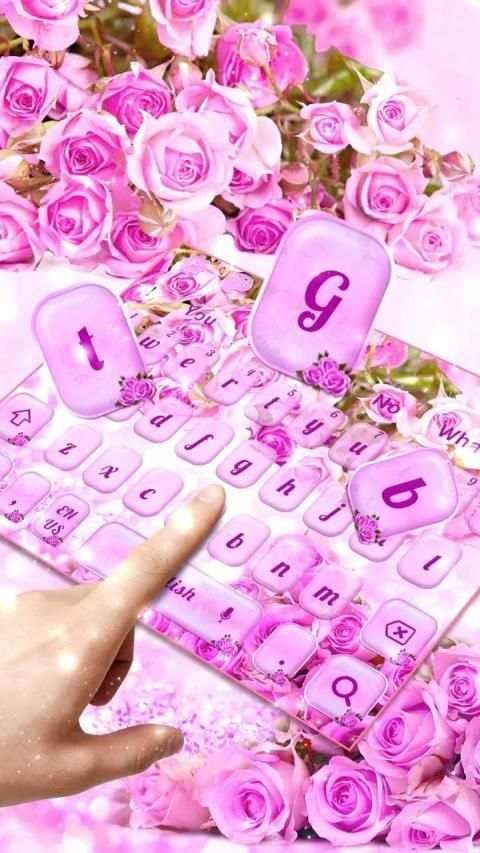 Pink Lavender Rose Keyboard Theme स्क्रीनशॉट 2