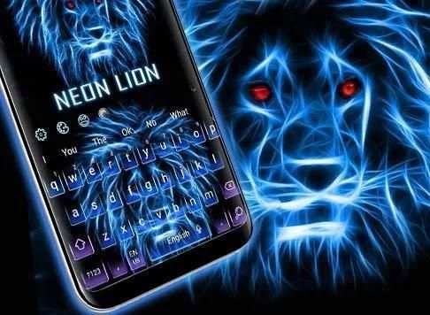 Neon Lion Keyboard Theme स्क्रीनशॉट 2