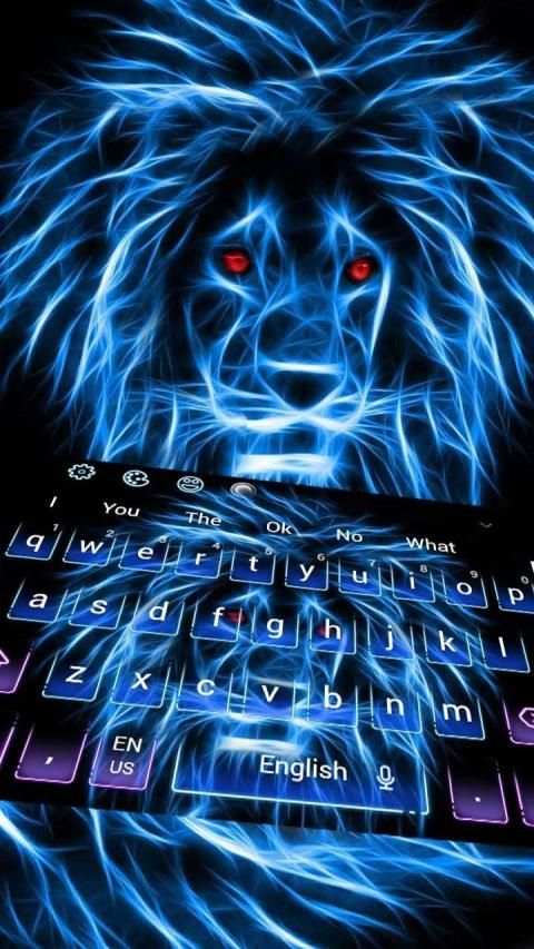 Neon Lion Keyboard Theme स्क्रीनशॉट 6
