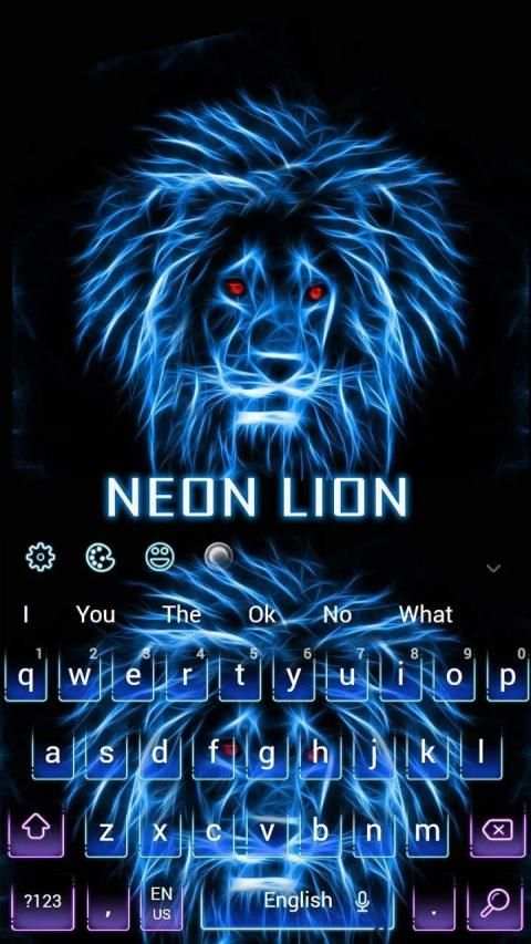 Neon Lion Keyboard Theme स्क्रीनशॉट 3