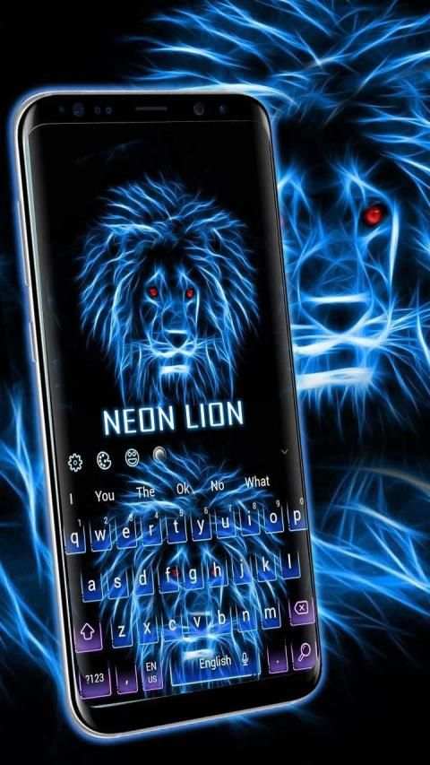 Neon Lion Keyboard Theme स्क्रीनशॉट 5