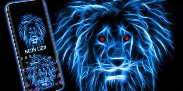 Neon Lion Keyboard Theme स्क्रीनशॉट 1