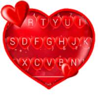 Lovely Red Hearts Keyboard Theme on 9Apps