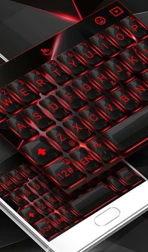 Modern Black Red Light Keyboard Theme screenshot 4